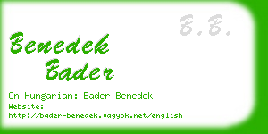 benedek bader business card